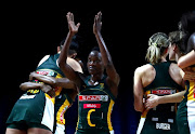 Bongiwe Msomi of South Africa applauds the crowds after winning the preliminaries stage two schedule match between South Africa and Uganda at M&S Bank Arena on July 17, 2019 in Liverpool, England. 