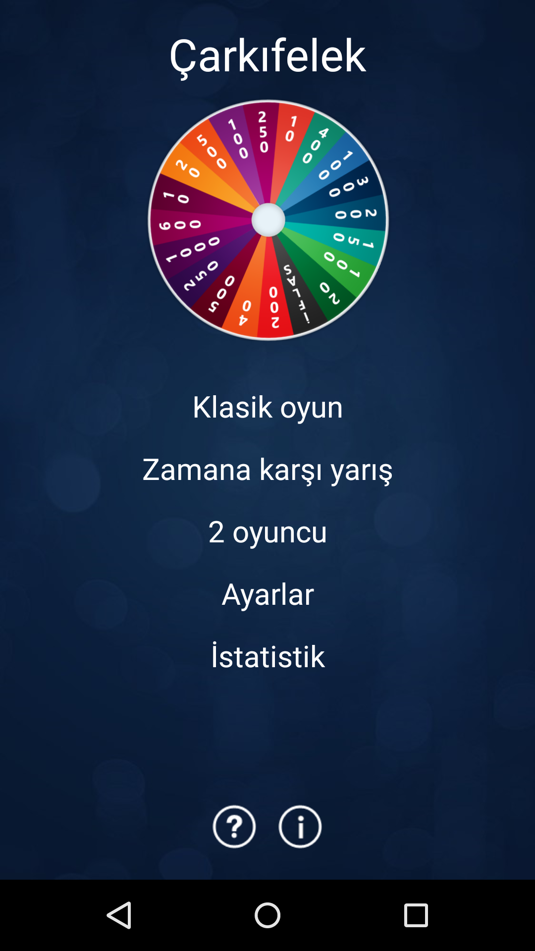 Android application Çarkıfelek (Türkçe) screenshort