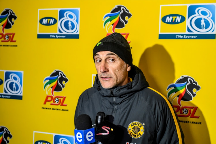Kaizer Chiefs head coach Giovanni Solinas speaks to the media during a media day at the club's training base in Naturena, south of Johannesburg, on August 09, 2018 in Johannesburg, South Africa.