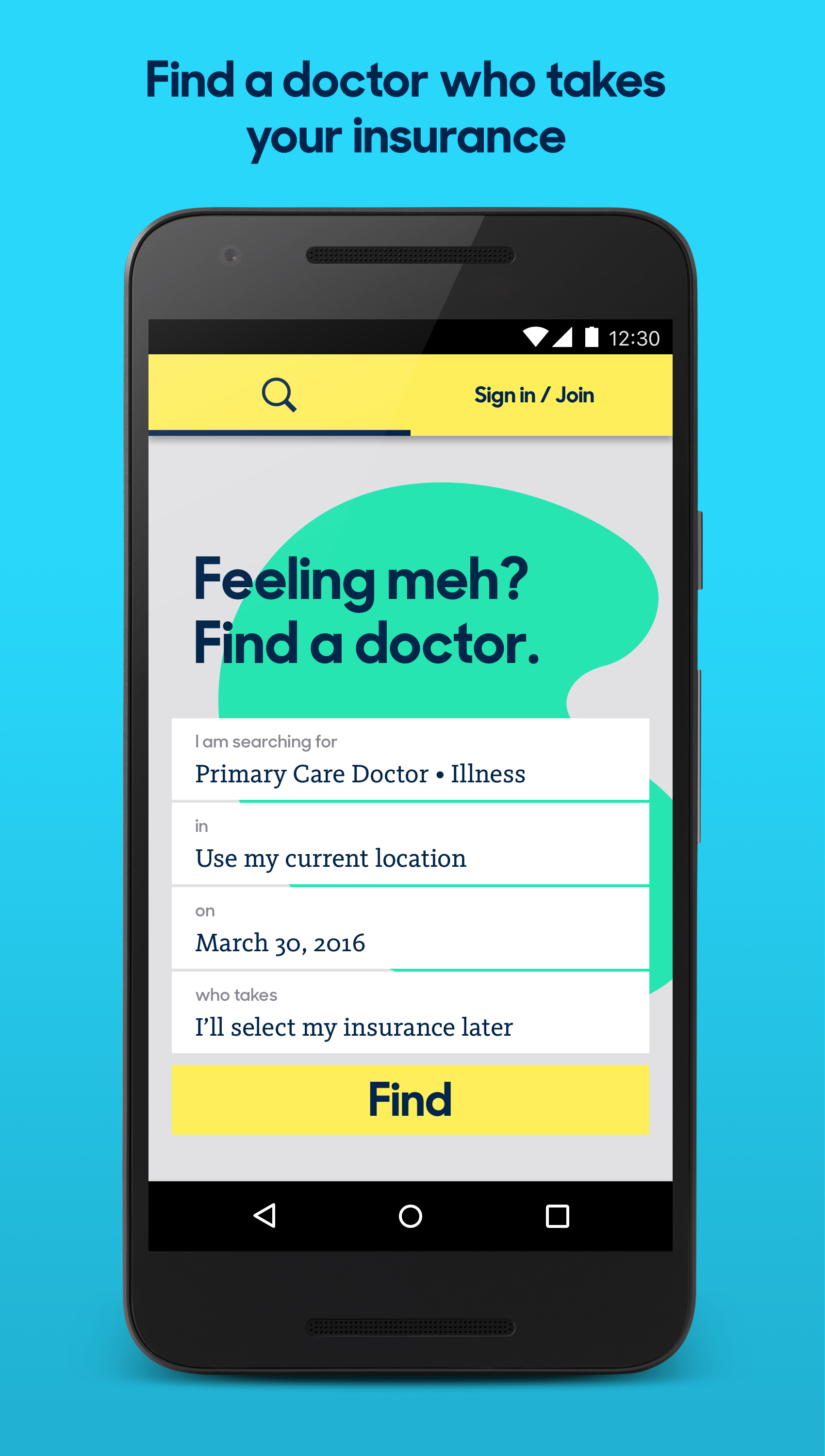Android application Zocdoc Find A Doctor & Book On Demand Appointments screenshort