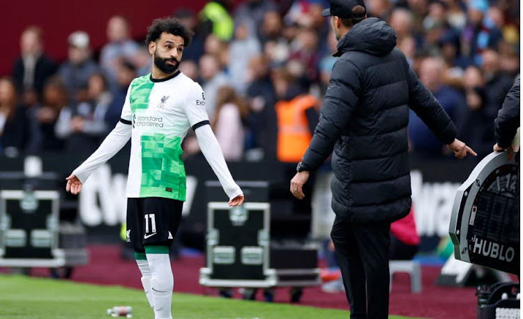 Salah and Klopp were involved in a heated exchange