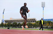 Triple Jumper Teddy Tamgho of France in action during training during an 