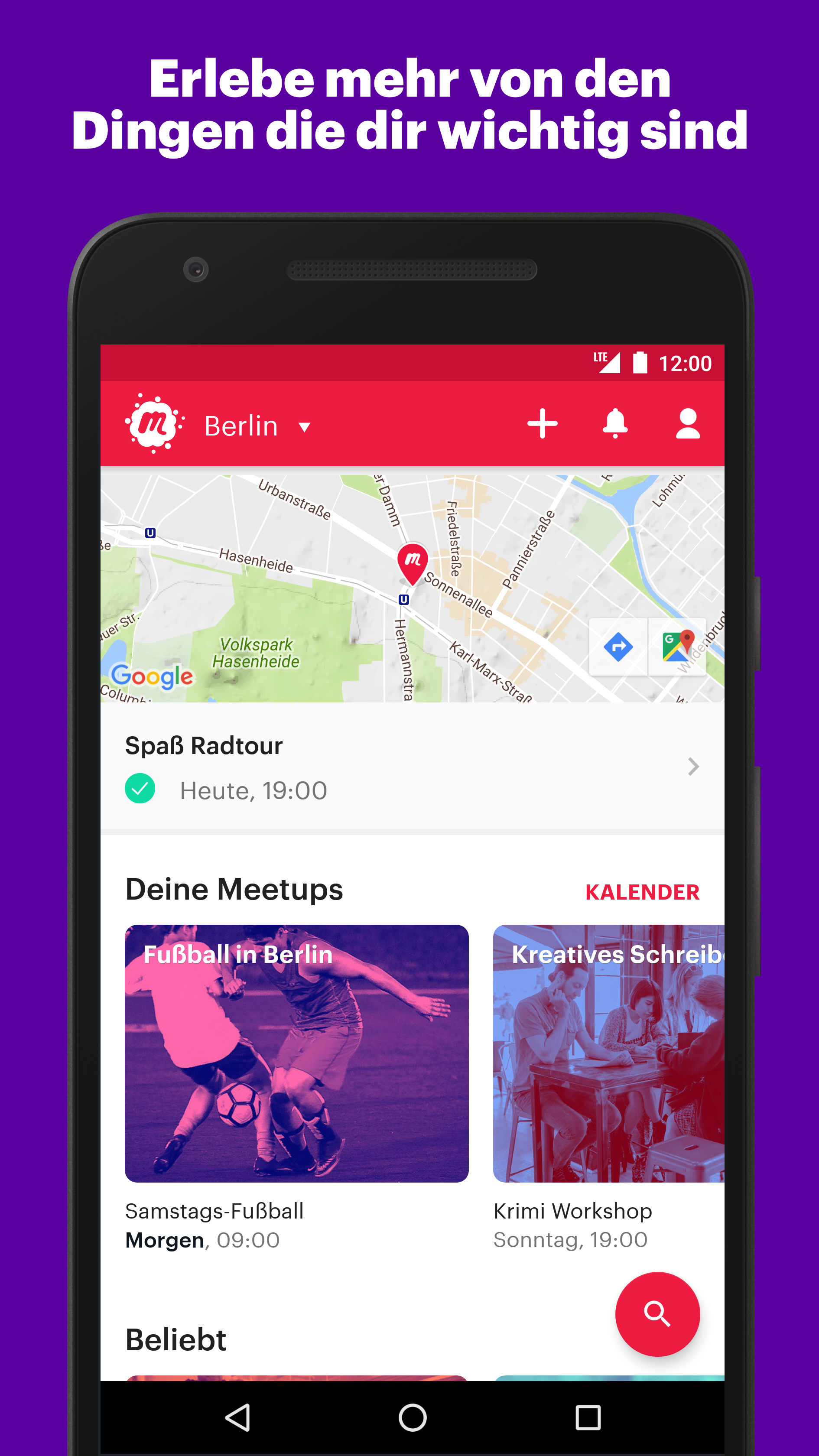 Android application Meetup: Find events near you screenshort