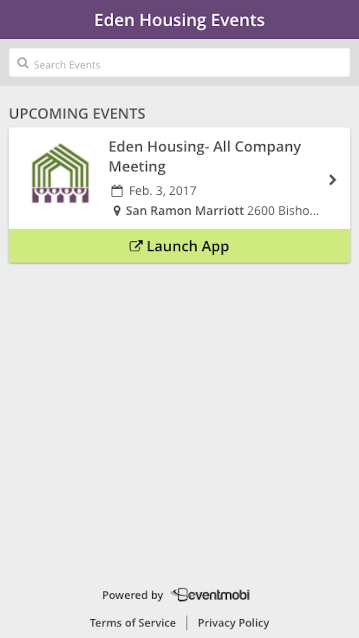 Android application EdenEvents screenshort