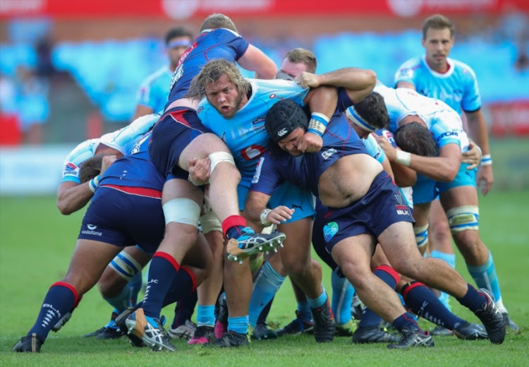 Pierre Schoeman of the Vodacom Bulls leading the charge during the Super Rugby match between Vodacom Bulls and Rebels at Loftus Versfeld on April 21, 2018 in Pretoria, South Africa.