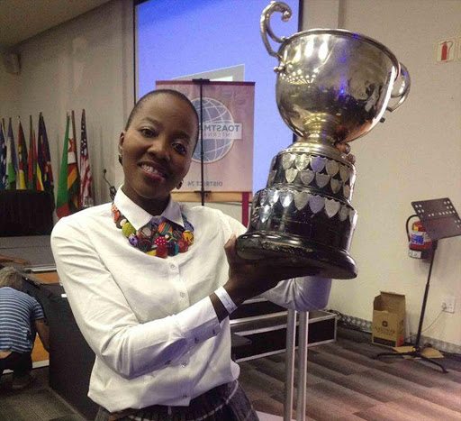 CHEERS: Zoya Mabuto from East London, the South African Toastmasters' public speaking champion, will be heading to Las Vegas to represent the country in the world championships Picture: SUPPLIED
