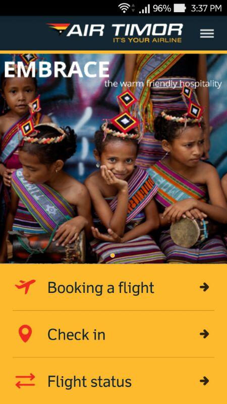 Android application Air Timor screenshort