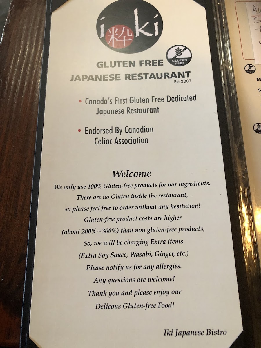 Gluten free info