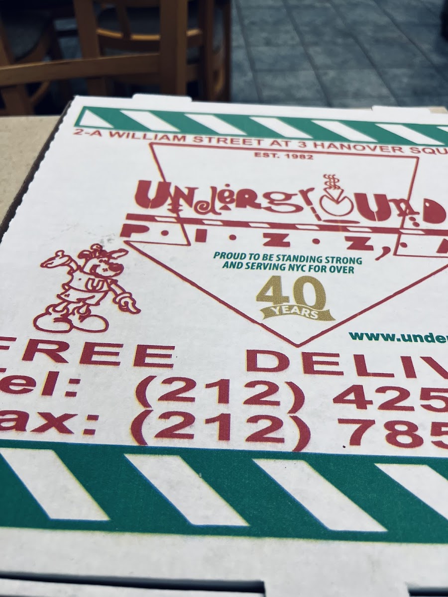 Gluten-Free at Underground Pizza