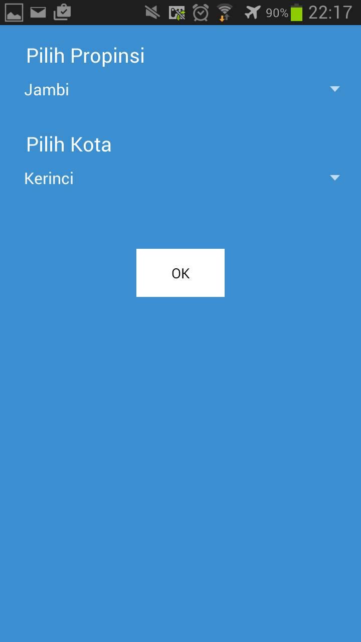 Android application Cuaca Indonesia screenshort