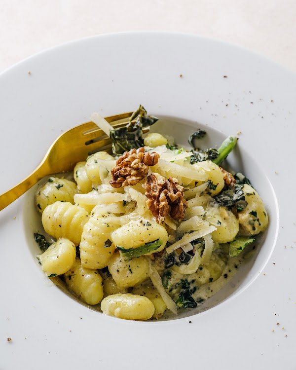 Gnocchi with Spinach and Walnuts.