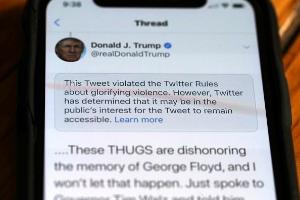 Twitter finally banned Donald Trump from the platform in early 2021. Picture: JUSTIN SULLIVAN/GETTY IMAGES