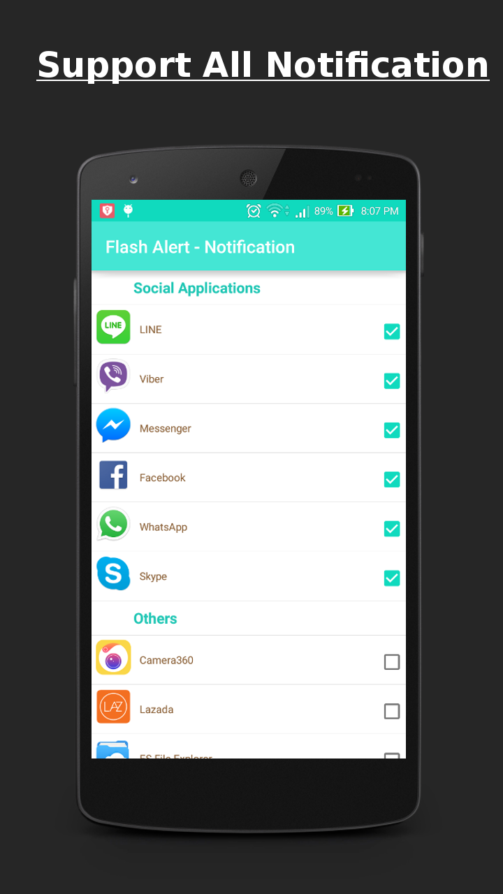 Android application Flash Alert &amp; Notification screenshort