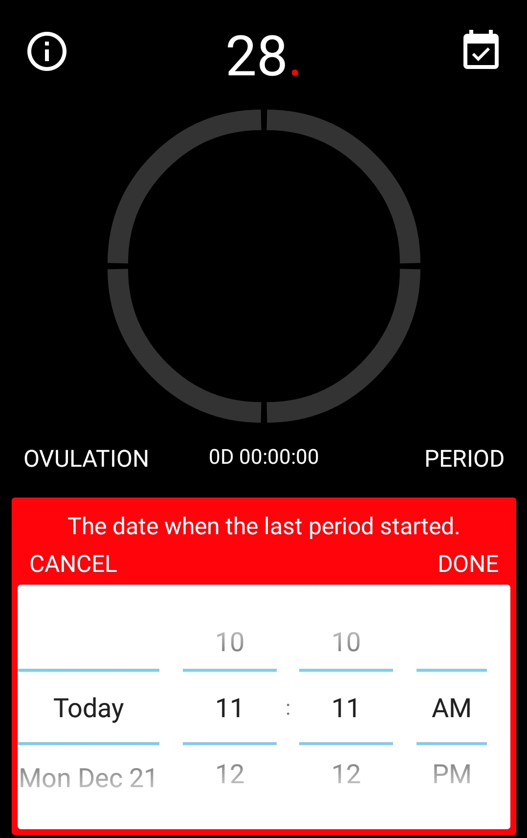 Android application Twenty8Watch – Period Tracker screenshort
