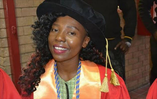 Musawenkosi Saurombe, the youngest female PHD Graduate in Africa with a Research thesis of No Corrections & Ammendments Image by: Facebook/NWU Mafikeng Campus