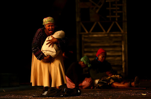 This file photo taken from Marikana the musical , depicts the suffering of those affected by the tragedy.