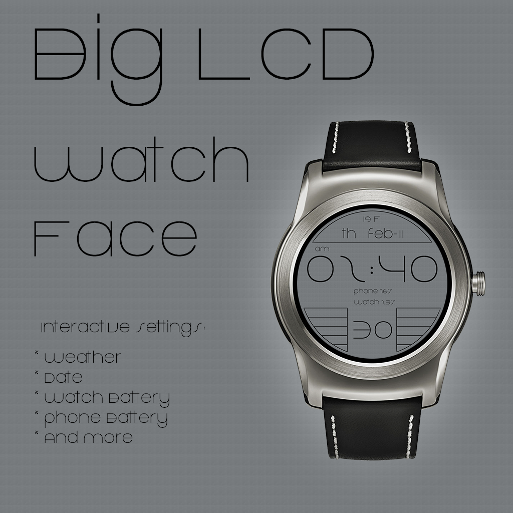 Android application Big LCD Watch Face screenshort