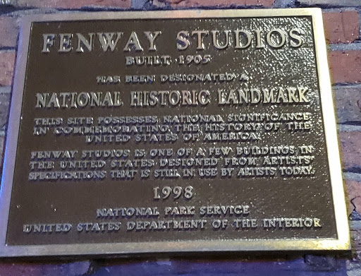 FENWAY STUDIOS BUILT 1905 THIS SITE POSSESSES NATIONAL SIGNIFICANCE IN COMMEMORATING THE HISTORY OF THE UNITED STATES OF AMERICA FENWAY STUDIOS IS ONE OF A FEW BUILDINGS IN THE UNITED STATES...