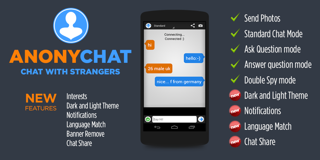 Android application Omeglers - Chat with Strangers screenshort