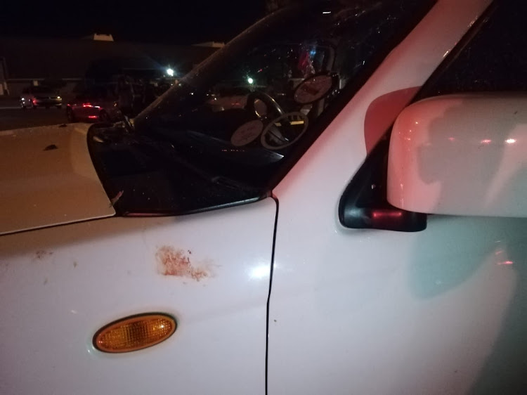 The car that was damaged in the parking lot after the Global Citizen Festival concert on Sunday, December 2 2018.