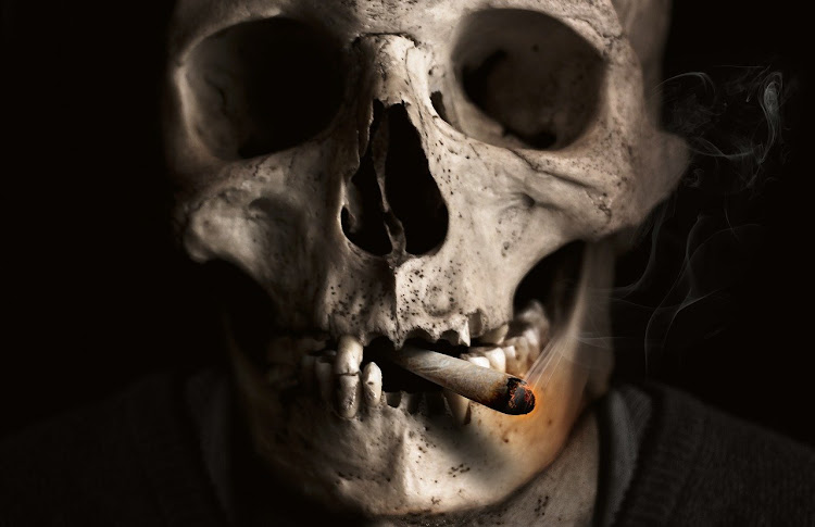 A smoker's skull