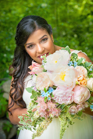 Image of bride's bouquet at wedding.