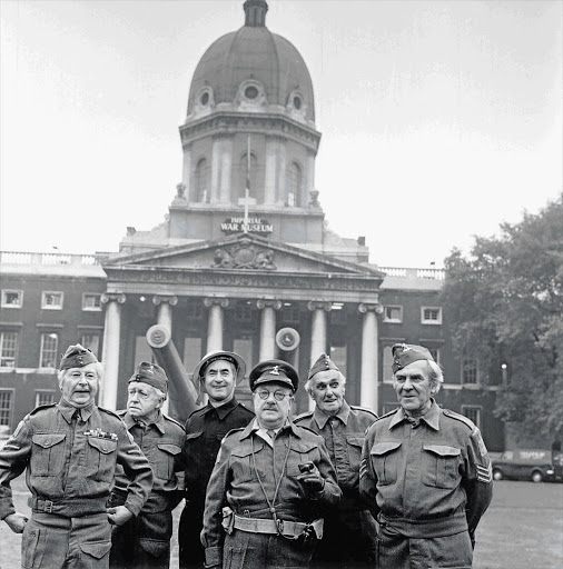 ONCE MORE UNTO THE BREACH: The cast of the TV series 'Dad's Army' visits the Imperial War Museum in Southwark, London, to find the answers to some WW2 questions