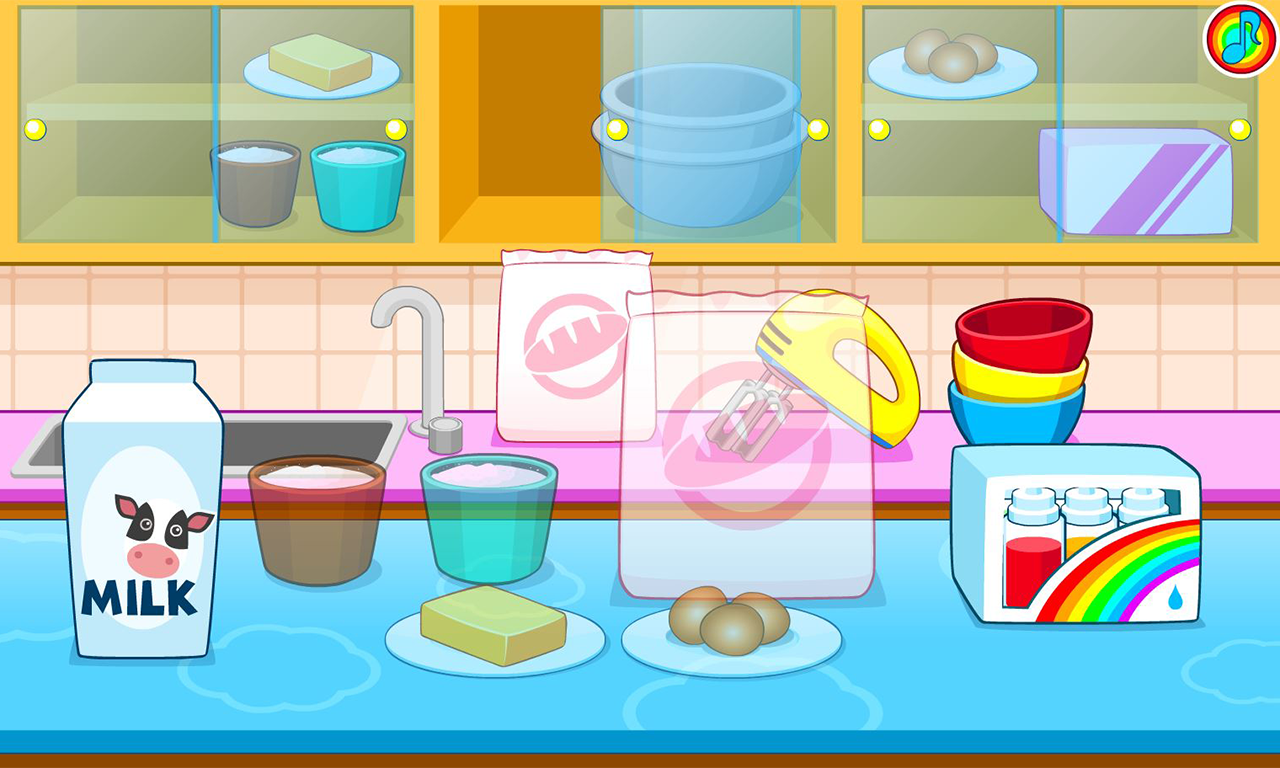 Android application Cooking colorful cake screenshort