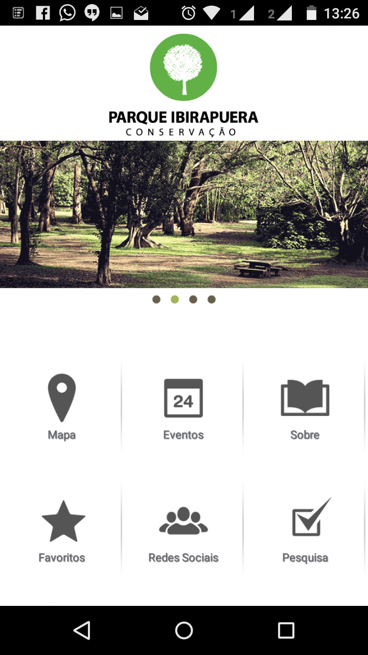 Android application Parque Ibirapuera Conservação screenshort