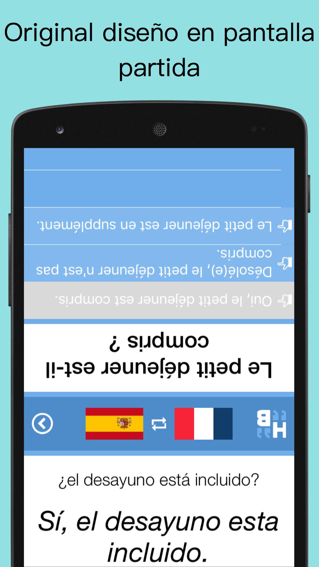Android application Hola Bonjour translation tool screenshort