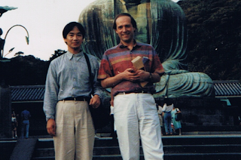 With Ondes Martenot player Takashi Harada,Kawasaki, Japan, 1988 