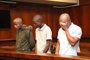 Musawenkosi Ndebele, Bonginkosi Msomi and Thamsanqa Mabaso appear in the Verulam Magistrate's Court along with co-accused Nkululeko Zuma earlier this month