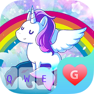 Download Rainbow Unicorn Mermaid Keyboard Theme for Girls For PC Windows and Mac