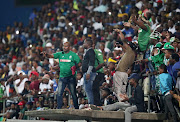 AmaZulu fans look on during the Absa Premiership match against Mamelodi Sundowns at King Zwelithini Stadium in Umlazi on March 2 2018. The AmaZulu fans threw objects at the Sundowns bench shortly after the third goal in a 3-1 win for visitors. 