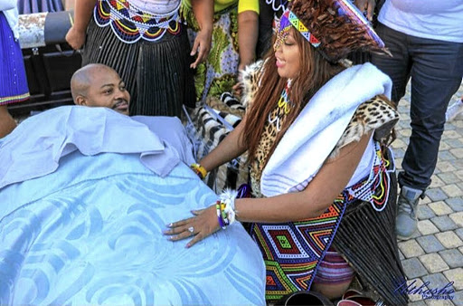 Princess Zama and prince Nhlakanipho during their traditional wedding.