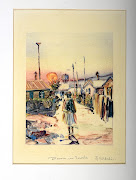 'Dawn in Soweto'  by Sihlali has loads of  township life.