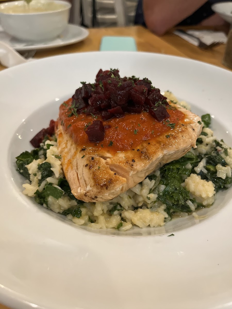 Salmon with Coconut Kale Rice