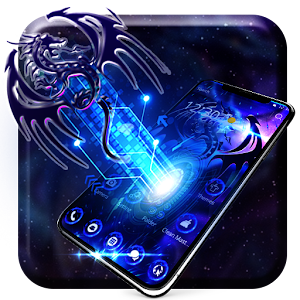 Download Neon bluefire hale dragon theme For PC Windows and Mac