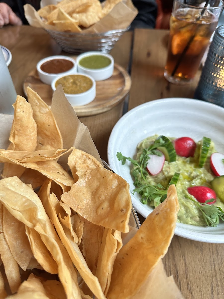 Guac and dipping sauces (chips are not GF) - enjoyed crudite instead