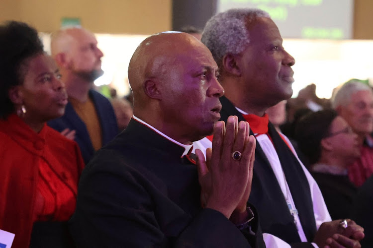 Bishop Sono and Archbishop Thabo Makgoba National day of prayer for the 2024 general Elections in South Africa. the prayer was held at Grace Bible chuch in Soweto , Johannesburg.
