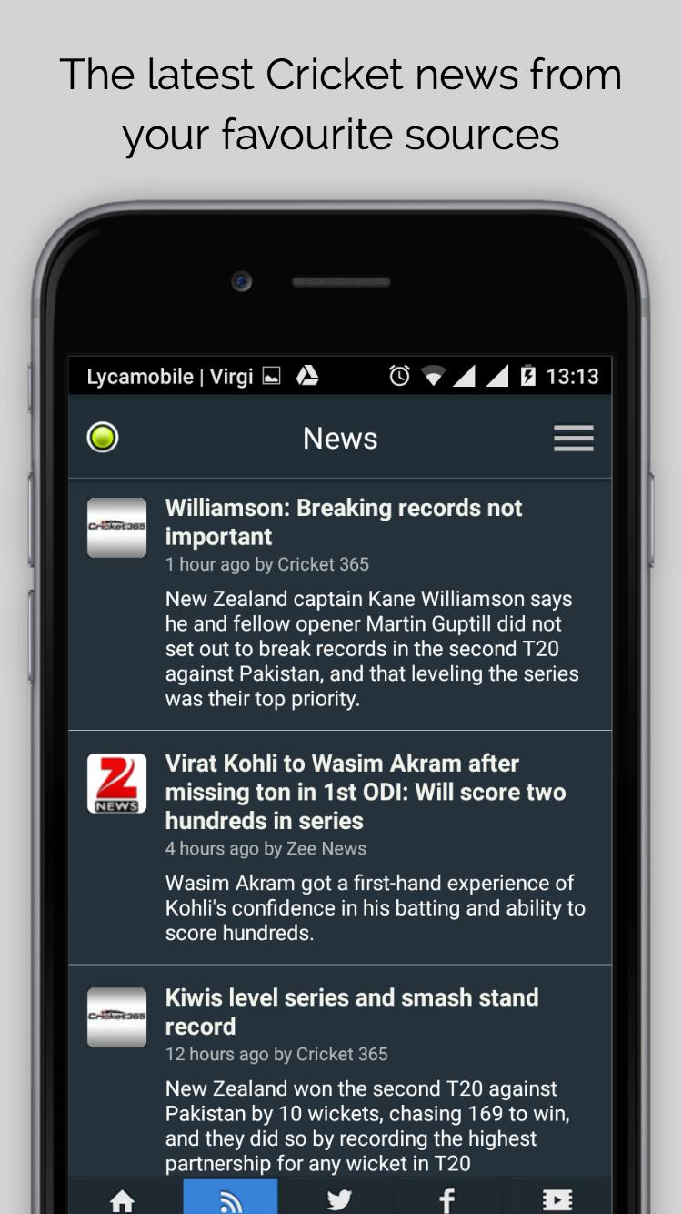 Android application Wasim Akrams Cricket News screenshort