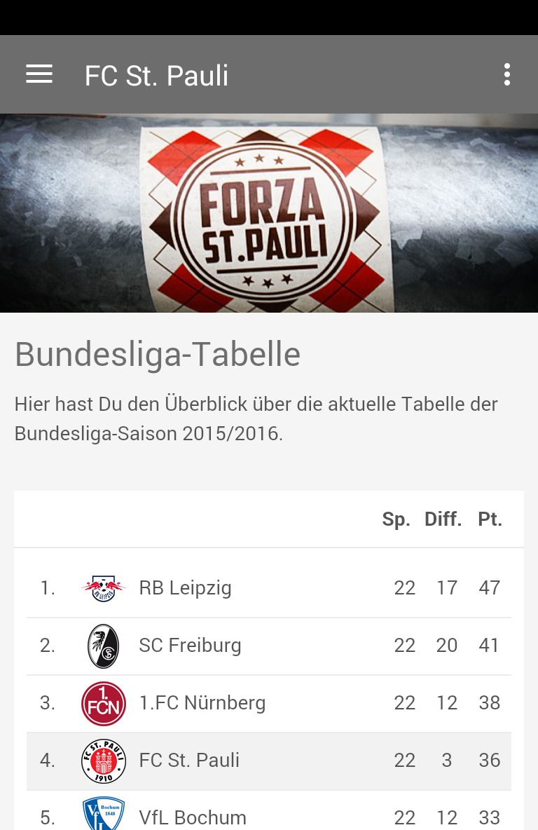 Android application FC St. Pauli screenshort