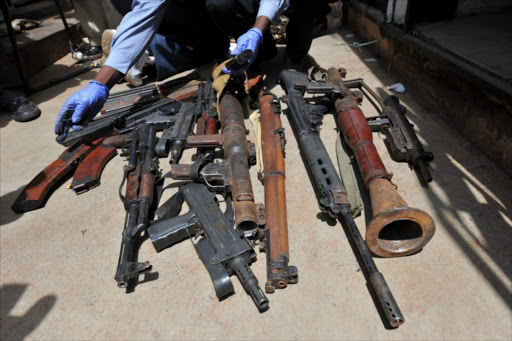 FILE PICTURE: Seized illegal weapons Picture Credit: Gallo Images