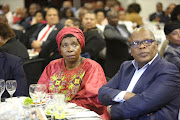 ANC presidential hopeful Dr Nkosazana Dlamini-Zuma sits alongside BCM executive mayor Xola Pakati at the SA Funeral Practitioners Association gala dinner at EL ICC last night where she delivered keynote address.
