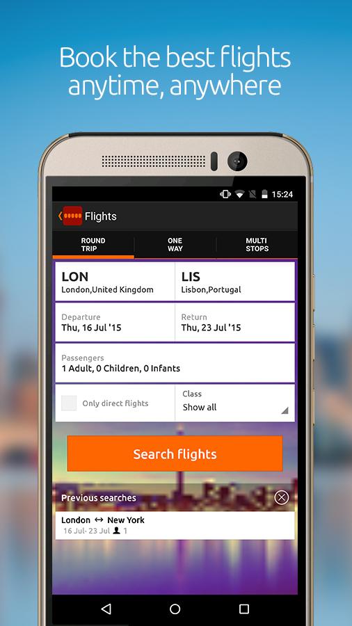 Android application Opodo: Book cheap flights screenshort