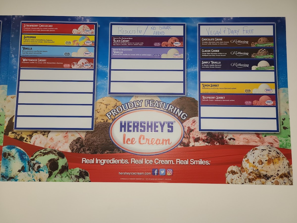 Huntersville Ice Cream Shop gluten-free menu