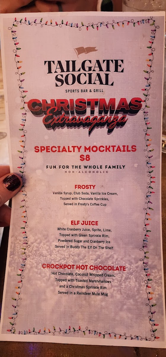 Drink menu. December 2023