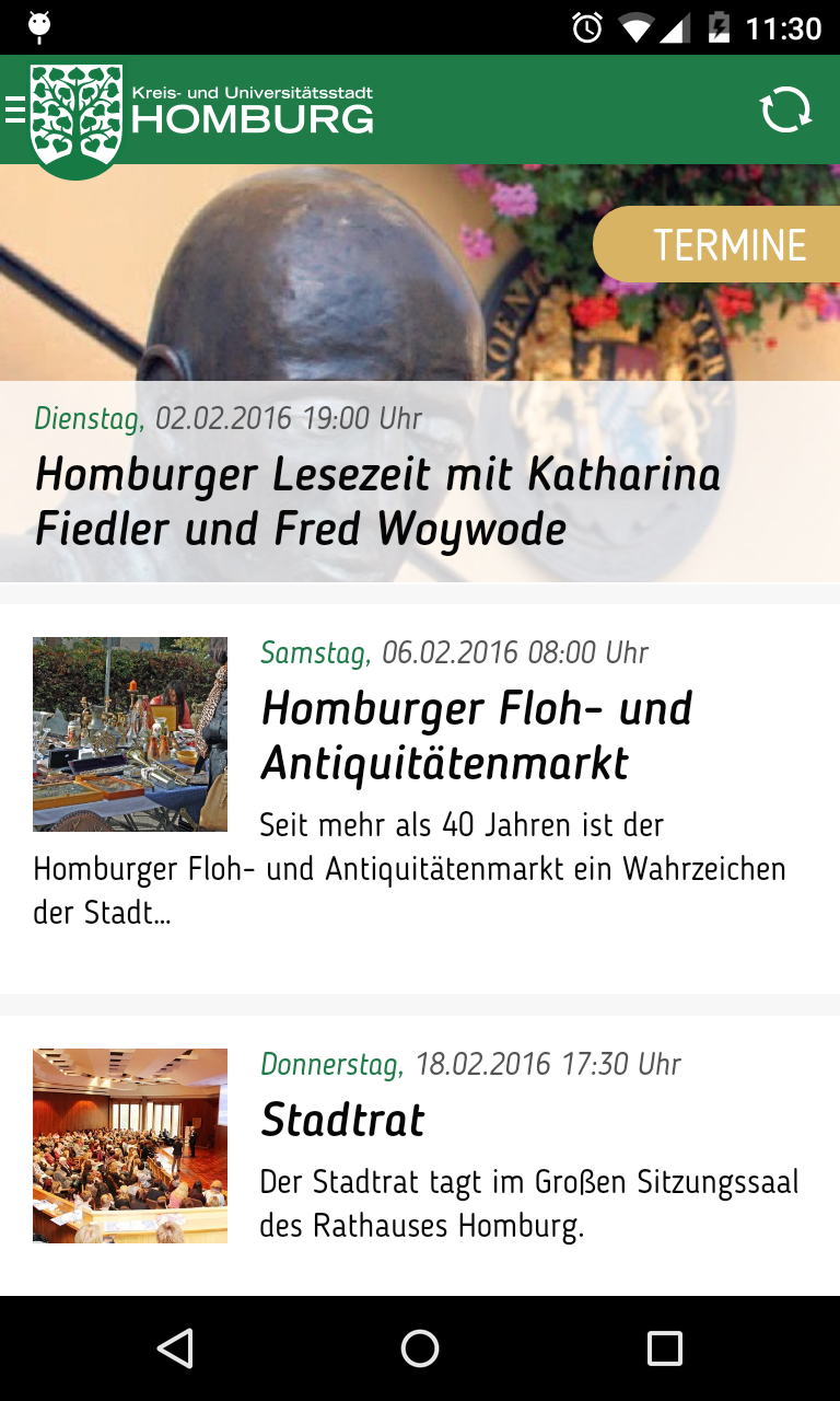 Android application Homburg/Saar screenshort