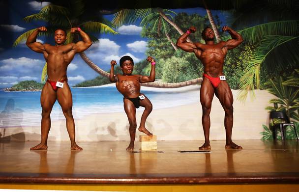 The moment Caleb has been working so hard for. He is seen on stage enjoying himself in front of a large crowd, in the up to 175cm's under 23 junior bodybuilding categorY, at The Summer Superbodies Competition, at Maragon School in Ruimsig, Johannesburg. He came third out of three people but Caleb still considers his performance a victory.