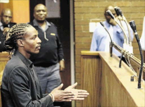 wait: Sipho 'Brickz' Ndlovu appears in the Roodepoort Magistrate's Court yesterday PHOTO: ANTONIO MUCHAVE